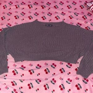 SHEIN Charcoal Knit Cropped Sweater